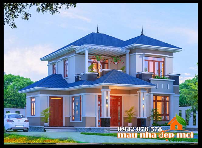 Biệt thự 2 tầng mái Nhật 110m2 