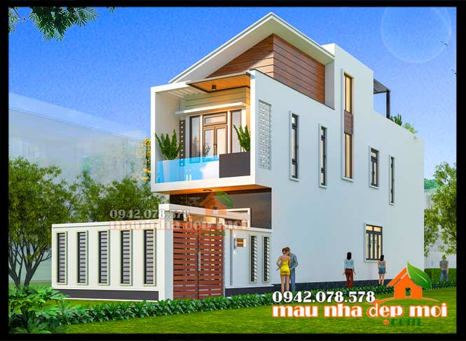 Nhà phố 2 tầng 5x20 mái lệch 